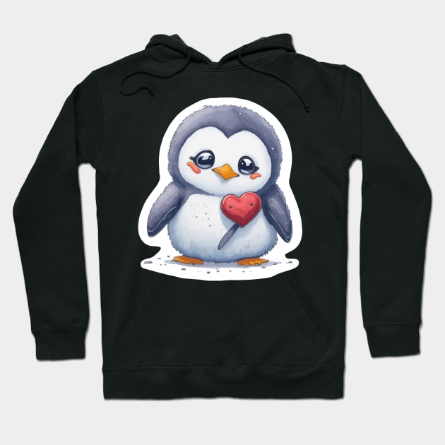 Minimal Cute Baby Penguin Hoodie by Imagination Gallery